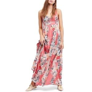 Free People- Pink Peach Floral Intimately Maxi Dress